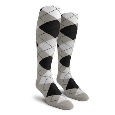 Golf Knickers Colorful Knee High Argyle Cotton Socks For Men Women and Youth - XXX: Taupe/Black/White - Youth