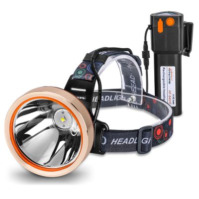 High Power Rechargeable LED Headlamp - Waterproof Adjustable Head Flashlight, Hands-Free Head Torch for Camping, Hiking, Hunting, Fishing, Emergency, Outdoor Activities, Ultra Bright Comfortable Wear