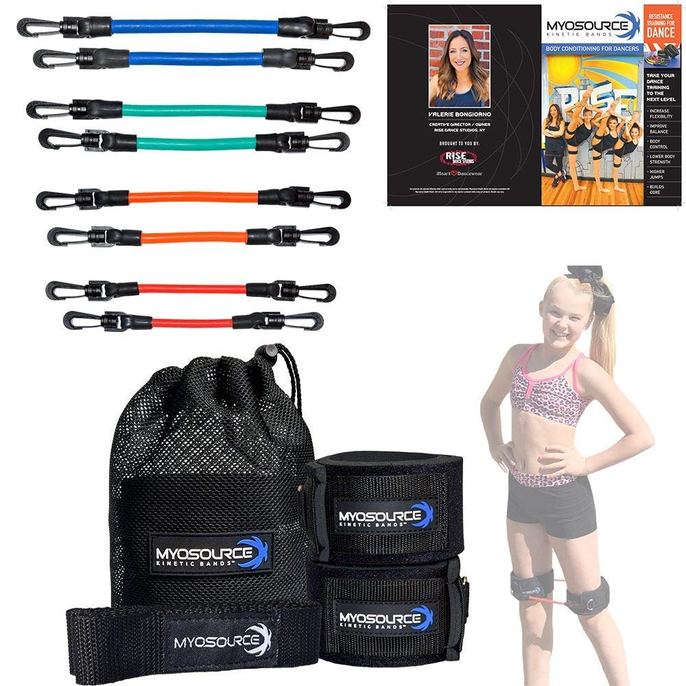 Kinetic Bands Dance Leg Resistance Bands and Flexibility Strap Training Kit Ballet Dancer Body Conditioning, Strength, Endurance Digital Training Download