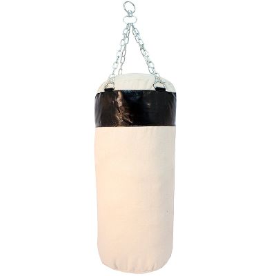 Last Punch Black Canvas Punching Bag with Chains