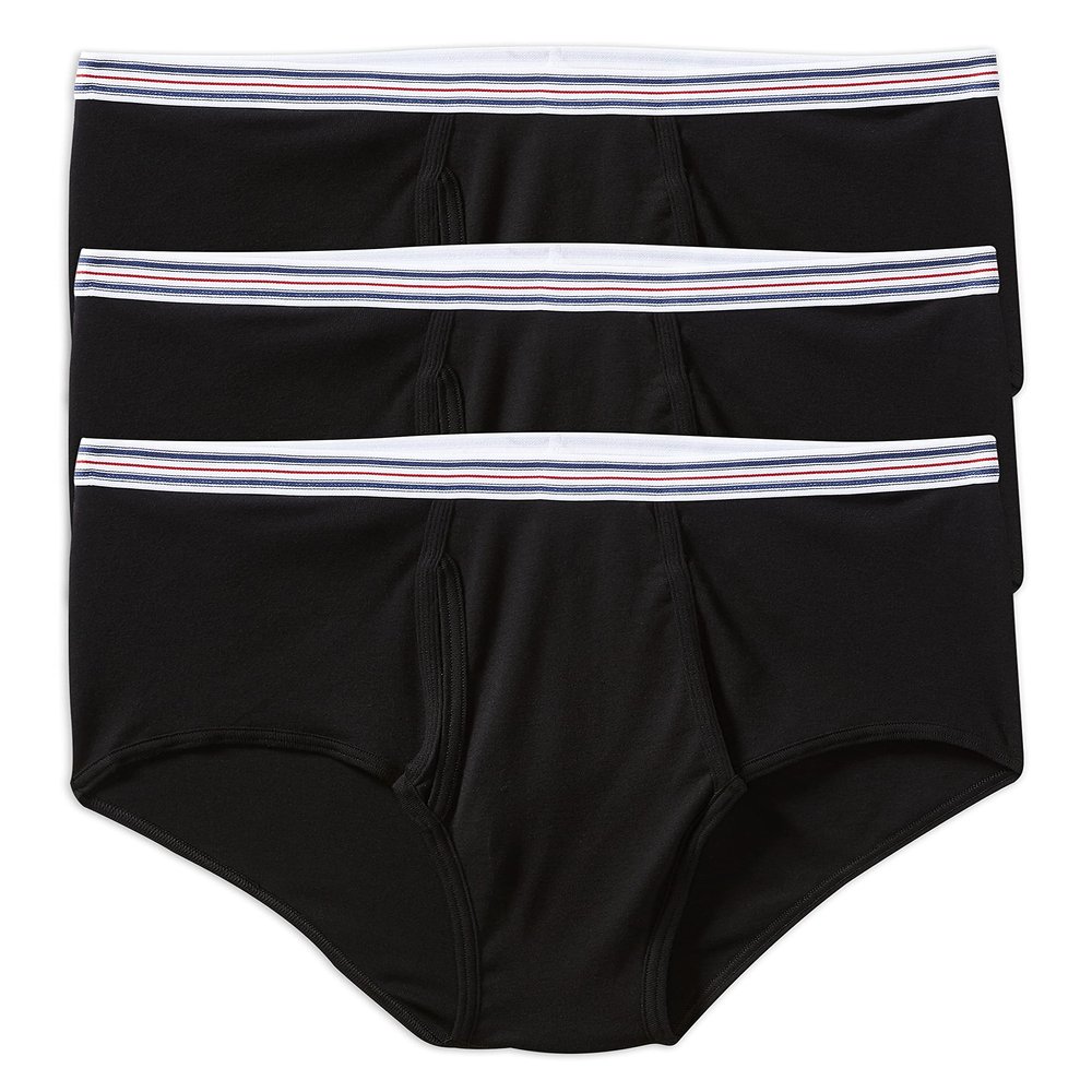 Harbor Bay by DXL Men's Big and Tall 3-pk Color Briefs Black 3XL