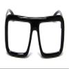 Black Thick Square Glasses Clear Lens Eyeglasses Frame Super Oversized Fashion view 2