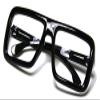 Black Thick Square Glasses Clear Lens Eyeglasses Frame Super Oversized Fashion view 3