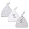 Baby Beanies Hat for Newborn Boys/Girls Infant 100% Cotton Adjustable Knot Hats, 3 Pack Mommy's Hug view 1