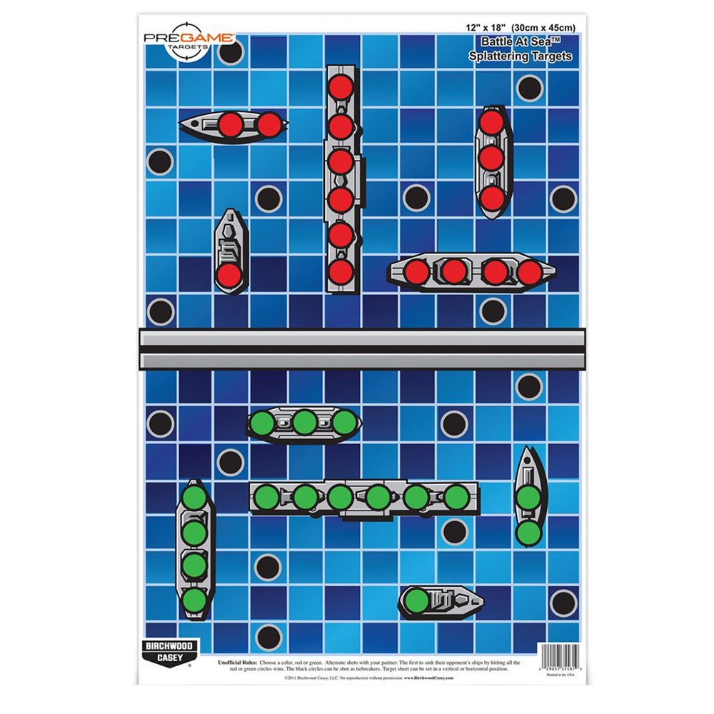 Birchwood Casey Pregame 12" x 18" Battle at Sea Target - 100 Sheet Pack, Multi