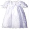 Swea Pea & Lilli Long White Embroidered Organza Baby Girl Christening Baptism Special Occasion Newborn Dress Gown with Matching Hat - S (3-6 Month, 8-12 lbs) view 2
