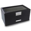 Glenor Co Watch Box for Men - 24 Slot Luxury Display Case Organizer, Carbon Fiber Design -Metal Buckle for Mens Jewelry Watches, Men's Storage Holder w Large Glass Top, Drawer & Leather Pillows- Black view 4