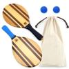 Frescobol Paddle Ball Set (Beach Stripes) - Comes with 2 Paddles, 2 Balls & Canvas Drawstring Bag view 4