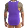 FEESHOW Mens Fitness Sports Jumpsuits Swimsuit Yoga Bodysuit Jumper Vest Purple X-Large view 3