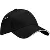 Beechfield Unisex Ultimate 5 Panel Contrast Baseball Cap With Sandwich Peak / Headwear (One Size) (Black/Lime Green) view 4