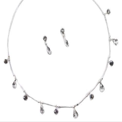 Delicate and Sparkling Austrian Rhinestone Necklace & Earring Set for Bride, Bridesmaid, Prom, Quinceaera or Other Special Events #D0A4sv