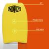 MOREY Mini Boogie Board 21 for Kids. Strong Core Body Boards for Beach with Comfortable Deck. Bodyboard Built with HDPE Slick for Bottom Speed (2026 Model) view 3