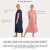 Miss Elaine Tricot Nightgown, Long Sleep Dress With Comfortable Lightweight Fabric, Flutter Sleeves (XL, Sea Foam) view 3