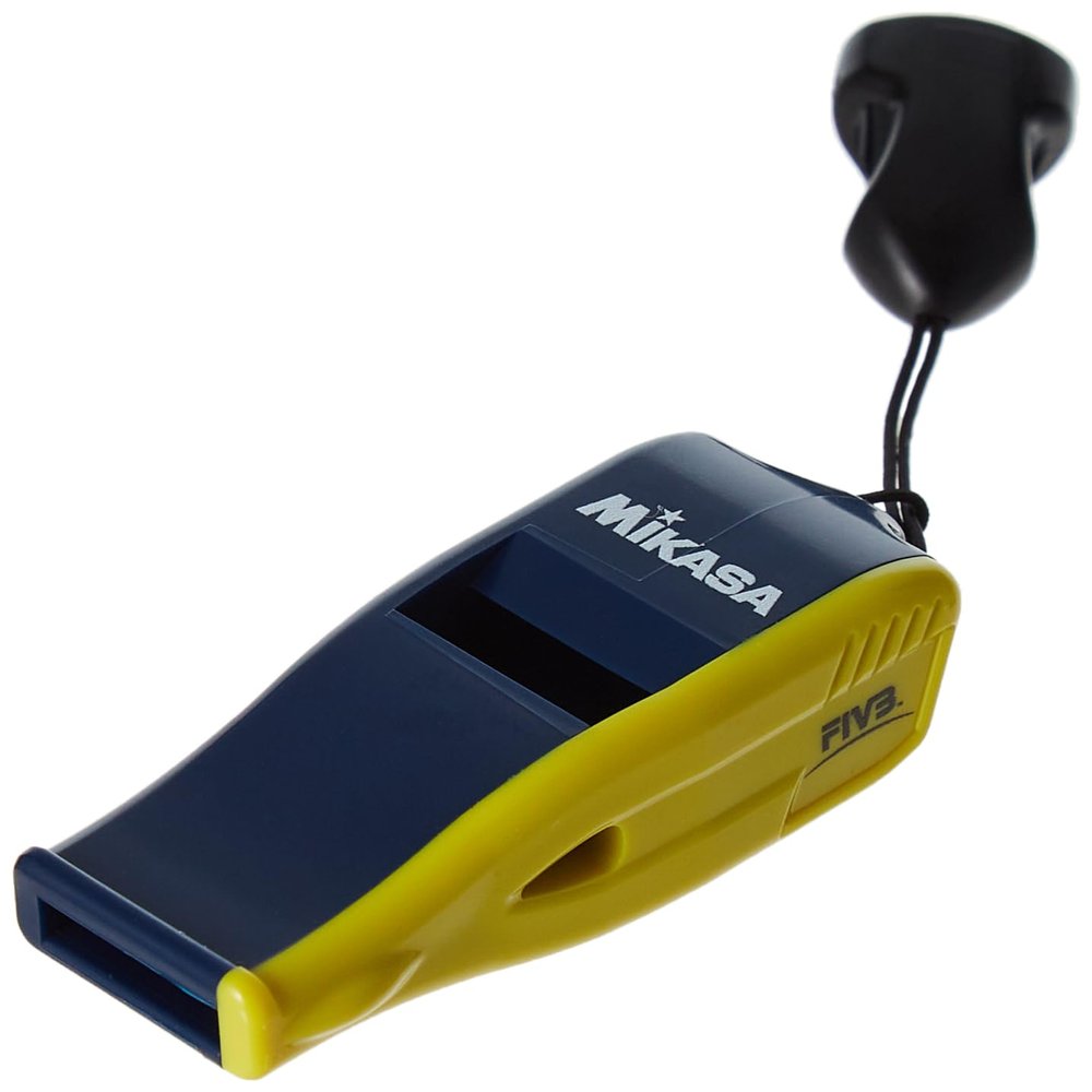 Beat Master-NBY Mikasa Professional Whistle with Lanyard, Small, Navy/Yellow