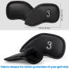Craftsman Golf 12pcs Thick Synthetic Leather Golf Left Handed Iron Head Covers Set Headcover Fit All Brands Callaway, Ping, Taylormade, Cobra, Etc. for Left Handed view 3