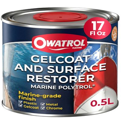 OWATROL Marine Polytrol 17 Oz - Boat Gelcoat Restorer, Protective Color Restorer for Marine Surfaces, Fiberglass, Plastic & Steel, Revives Dull Surface, No Flaking, Protection UV Corrosion