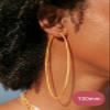 FOCALOOK Extra Large Gold Hoop Earrings for Women, 14K Gold Plated Non Tarnish Hypoallergenic 100mm Lightweight Thin Hoops Earrings Big view 2
