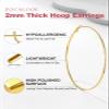 FOCALOOK Extra Large Gold Hoop Earrings for Women, 14K Gold Plated Non Tarnish Hypoallergenic 100mm Lightweight Thin Hoops Earrings Big view 4