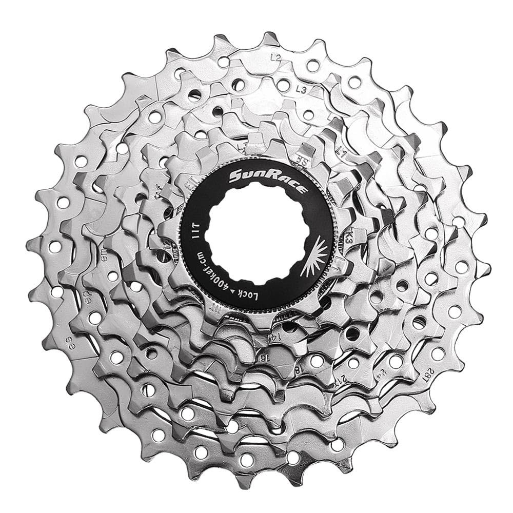Sunrace CSR86 8-Speed Nickel Plated Cassette, 11-28T