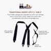 Holdup Suspenders for Men - Under-Ups X Back Style - Patented "No-Buzz" Composite Gripper Clasps - Hidden 1 1/2" wide Suspenders - Perfect Undergarment Solution view 2