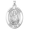 PicturesOnGold.com Saint Agnes of Rome Oval Religious Medal - - 1/2 X 2/3 Inch Size of Dime, Sterling Silver view 1