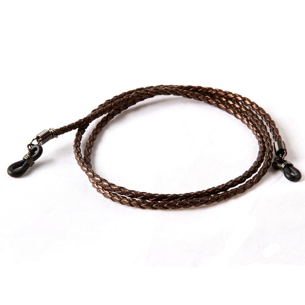 Eyeglass Holder-Classic Leather Brown-Sunglass Strap or Glasses Strap-DESUAVE