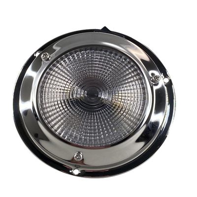 Pactrade Marine Dome Light 12V - 3-Inch Lens, Warm White Incandescent | Stainless Steel Boat Light with Built-In Rocker Switch, Surface Mount | RV, Trailer, Boat Interior Lights, Marine Lights