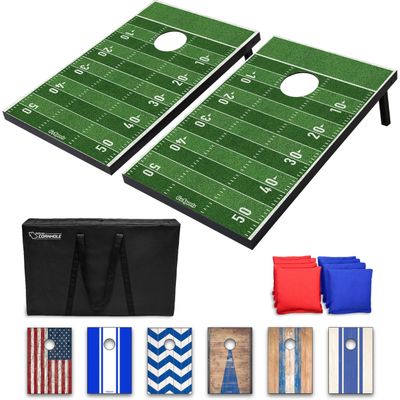 GoSports Classic Cornhole Set  Includes 8 Bean Bags, Travel Case and Game Rules (Choice of style)