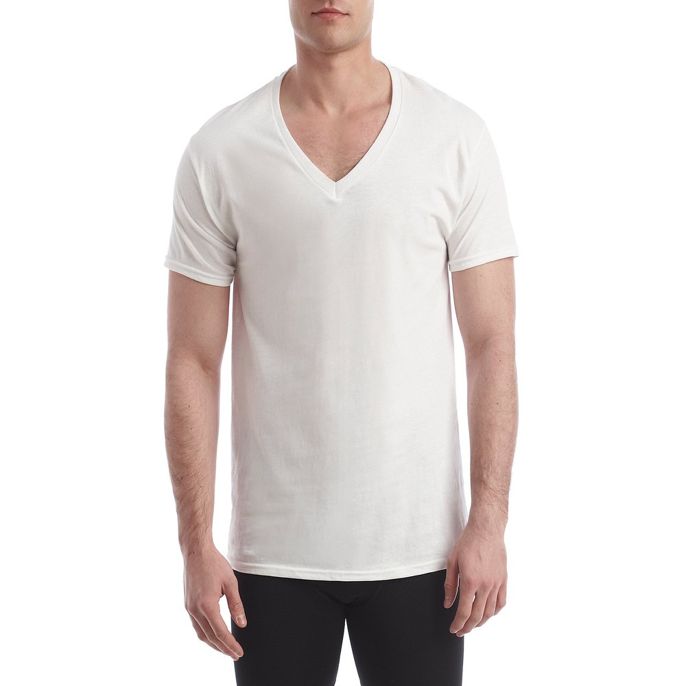 Hanes Men's 4-Pack FreshIQ V-Neck Shirt, White, X-Large Bulk Packaging