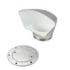 White Water White Low Profile Stainless Cowl Vent/Dorade Set (1450SK-W/6361S - Cowl Vent 3" + 2-Hole Deck Plate) view 1