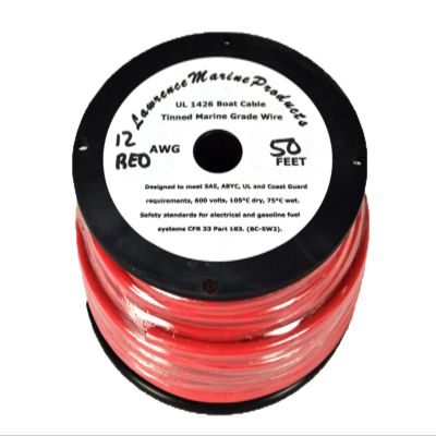 12 AWG Tinned Marine Primary Wire, Red, 50 Feet