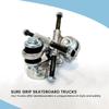 Sure-Grip Vintage Aluminum Skateboard Trucks | Hourglass Shaped Base Plates & Smaller Mounting Holes | USA Made Trucks with 4 1/2" Long 5/16" (8mm) Diameter Steel Axles - Sold in Pairs view 2