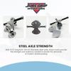 Sure-Grip Vintage Aluminum Skateboard Trucks | Hourglass Shaped Base Plates & Smaller Mounting Holes | USA Made Trucks with 4 1/2" Long 5/16" (8mm) Diameter Steel Axles - Sold in Pairs view 3