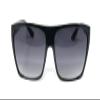 Large Oversized Retro Fashion Square Flat Top Sunglasses (Black-Gold) view 2