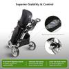 Caddytek CaddyLite EZ V8 Golf Push Cart - Lightweight 3 Wheel Foldable Cart with One-Click 2-Step Folding, EVA Wheels, Adjustable Handle, Cooler Basket, Umbrella & Drink Holder, Compact Golf Cart view 4