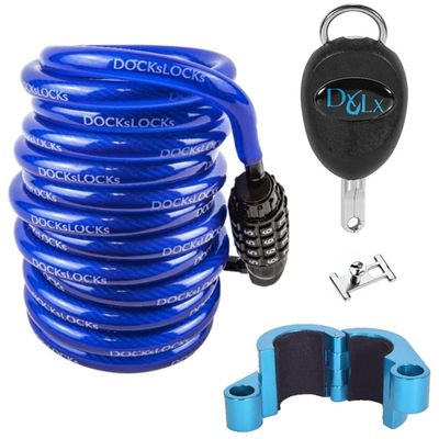 DocksLocks Deluxe SUP Security Kit  Marine Grade Anti-Theft System with Patented Jaws Lock, 10ft Coiled Cable Lock, Fin Box Cleat & Paddle Lock for Paddleboard Protection