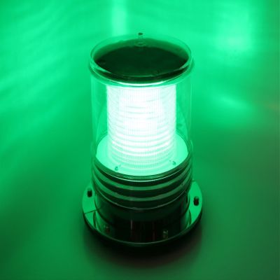 Pilotlights.net Solar Dock Warning Light - Waterproof Solar Dock Lighting - Green LED Constant On or Flashing 360 Degree Lighting