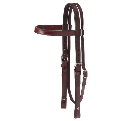 Tough 1 King Series Leather Draft Brwband Headstall Dk Oil