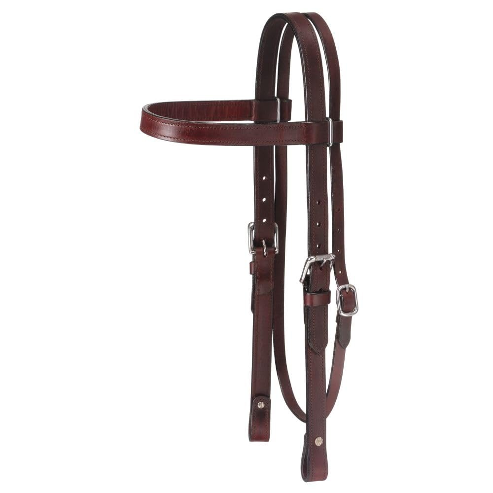 Tough 1 King Series Leather Draft Brwband Headstall Dk Oil