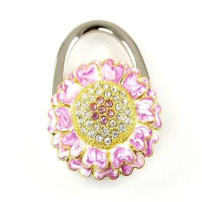 Stylish Foldable Handbag Holder L/Pink"Sunflower" Purse Hook