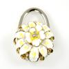 Stylish Foldable Handbag Holder White "Flower Bloom" Purse Hook view 1