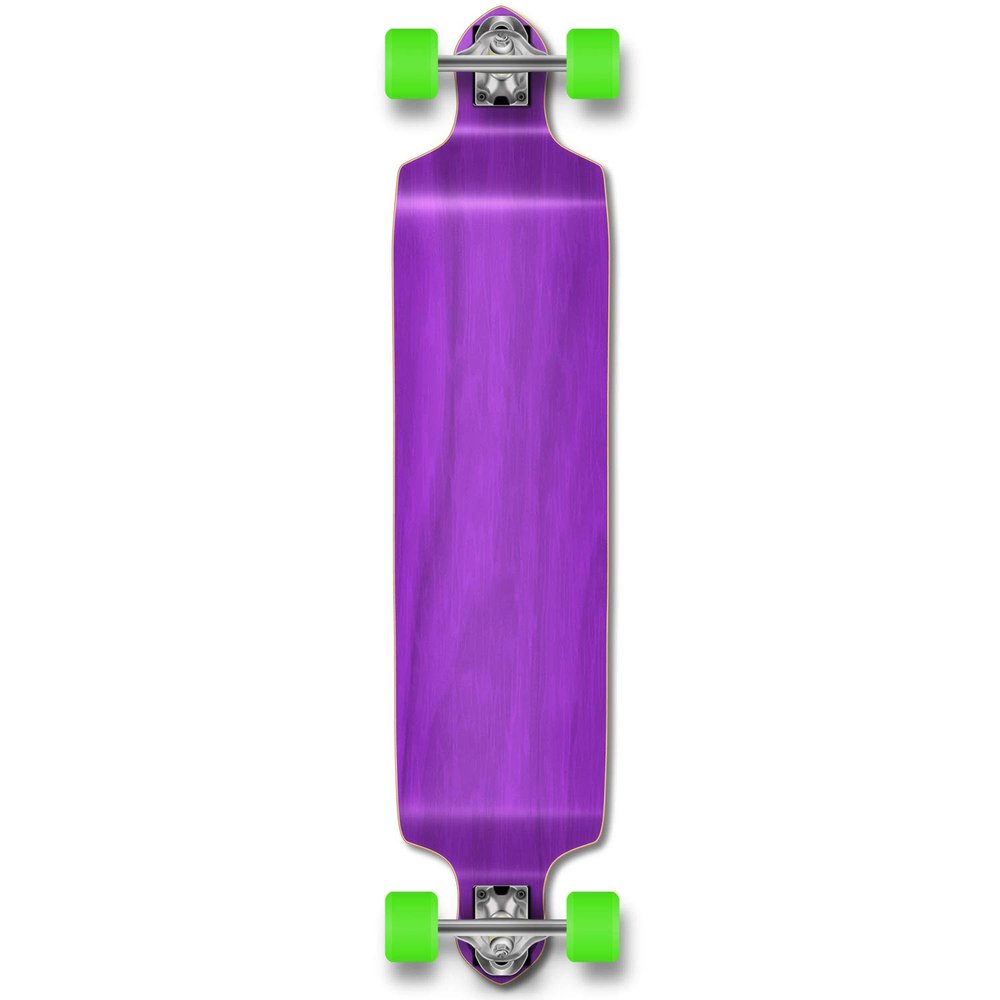 Yocaher Drop Down Longboard Complete Cruiser 41.25" x 10" w/Premium Black Grip Tape, Heavy Duty Aluminum Alloy Truck, 71mm Longboard Wheels, and ABEC-9 Bearings - Purple