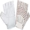 Kango Fitness MESH Leather Fingerless Weight Lifting Exercise Gym Wheelchair Gloves White W 1061 (S) view 1