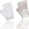 Kango Fitness MESH Leather Fingerless Weight Lifting Exercise Gym Wheelchair Gloves White W 1061 (S) view 3