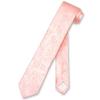 Vesuvio Napoli Narrow NeckTie Solid PEACH Paisley 2.5" Skinny Men's Neck Tie view 1