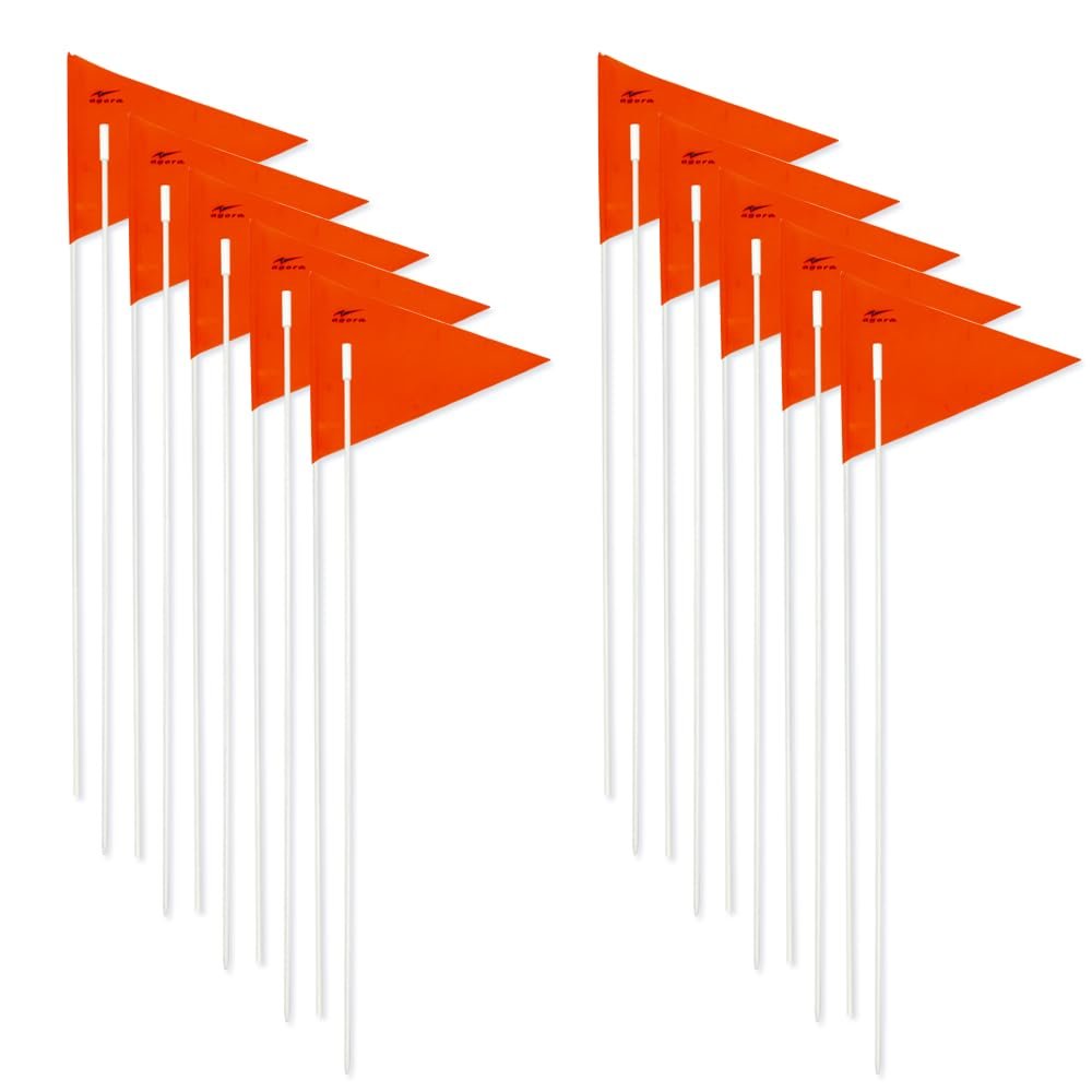 AGORA 6' Sports Agility Training Flags for Soccer, Football, & More - Set of 10
