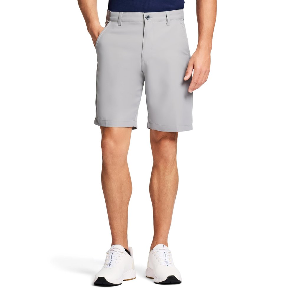 IZOD Men's 9.5"Micro Poly Classic Fit Golf Short, 36, Nickel
