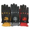 Prime Retro Real Leather Men's Classic Driving Gloves Unlined Chauffeur 515 (Black-Red, L) view 1
