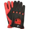 Prime Retro Real Leather Men's Classic Driving Gloves Unlined Chauffeur 515 (Black-Red, L) view 2