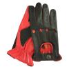 Prime Retro Real Leather Men's Classic Driving Gloves Unlined Chauffeur 515 (Black-Red, L) view 3
